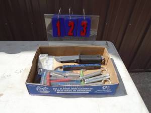 Flat of pins & tack hammer. As shown.