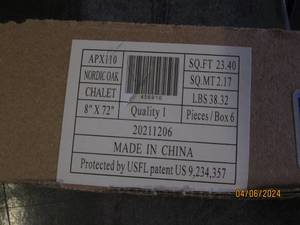 lot 5 image: 4 packages of adura max apx110 nordic oak flooring 8 inch x 72 inch 23.40 sqft per package open box