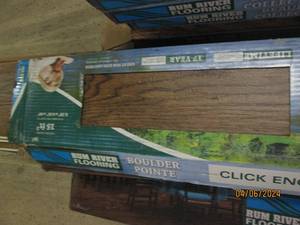 lot 7 image: 2 packages of rum river vinyl plank flooring pickett antique handscraped 15sqft per package .28 inch x 6 inch x 60 inch open box