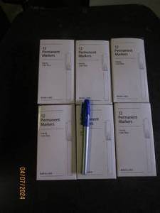 lot 45 image: 6 boxes of 12 blue fine tip permanent markers