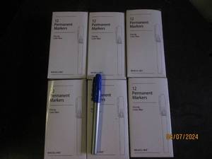 lot 48 image: 6 boxes of 12 blue fine tip permanent markers