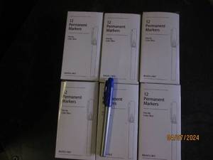 lot 53 image: 6 boxes of 12 blue fine tip permanent markers