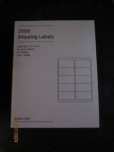 lot 59 image: package of 2500 shipping labels 2 inch x 4 inch