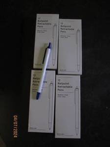 lot 71 image: 4 packages of 12 ballpoint retractable blue pens
