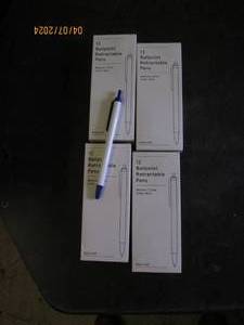 lot 73 image: 4 packages of 12 ballpoint retractable blue pens