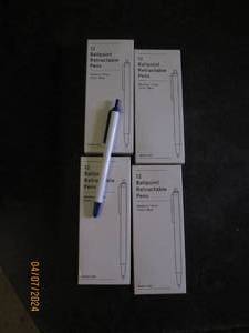 lot 74 image: 4 packages of 12 ballpoint retractable blue pens