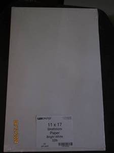 lot 114 image: luxpaper 11x17 strathmore paper bright white 32lb package of 50