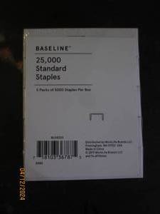 lot 137 image: baseline 25,000 standard staples 5 packs of 5000 per box