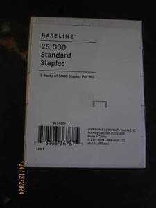 lot 138 image: baseline 25,000 standard staples 5 packs of 5000 per box