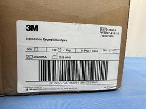 lot 75 image: 1 Case (500 each)) NEW 3M 1254E-A Sterilization Record Forms Envelopes -Complete record keeping systems that maintain your sterilization process information&nbspto help you meet requirements