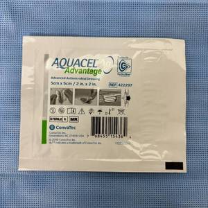 lot 80 image: Lot of 12 Packages NEW ConvaTec 422297 2 x 2 Aquacel Advantage Sterile Advanced Antimicrobial Wound Dressing