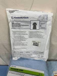 lot 93 image: $$$ Lot of Mixed Brand NEW Kimberly-Clark Breathable High Performance Specialty Gown with Towel and Halyard 10-Pack Procedure Gown