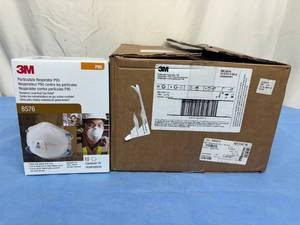 lot 101 image: MSRP $600  1 Case (80 each) NEW 3M 8576 P95 Standard Size Particulate Respirator Mask with Nuisance Level Acid Gas Relief 