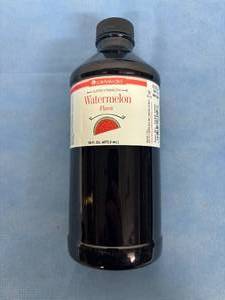 lot 108 image: Lot of 3 NEW LorAnn Oils 0260-1000 16 fl oz. Super Strength Watermelon Flavoring Extract - Expiration 0326