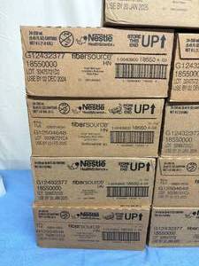lot 113 image: MSRP $1200  18 Cases (24 each per case) NEW Nestle Health Science 18550 8.45 fl oz. Fibersource HN High Nitrogen Complete Nutrition with Fiber - Feeding Tube Formula - Unflavored - Expiration 1224