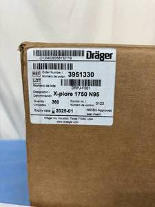 lot 136 image: MSRP $450  1 Case (18 Boxes  360 Masks) NEW Draeger 3951330 X-plore 1750 N95 Particulate Respirator Mask - Long dated Expiration 125