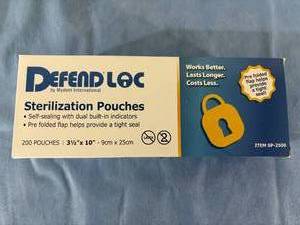 lot 16 image: 17 Boxes (200 pouches per box) NEW Mydent International DEFENDLOC Sterilization Pouches