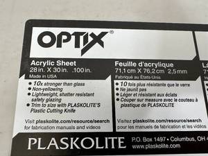 New Optix Acrylic Sheet 28 x 30 x .100