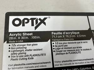 New Optix Acrylic Sheet 28 x 30 x .100