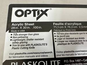 New Optix Acrylic Sheet 28 x 30 x .100