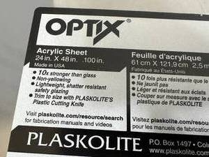 New Optix Acrylic Sheet 24 x 48 x .100