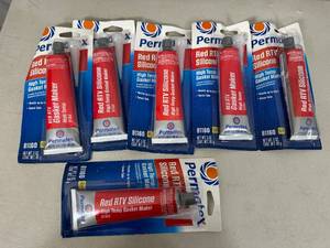 6 New Tubes of Permatex Red RTV High Temp Gasket Silicone