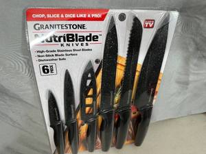 New 6 Piece GraniteStone Knife Set