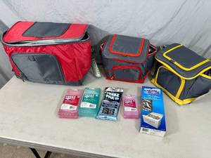 3 New Soft Side Coolers and Assorted Ice Packs
