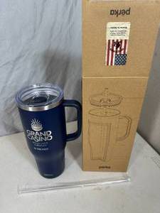 New 40 oz Double Wall Stainless Steel Travel Mug with Straw