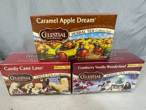 3 New Boxes of Celestial Seasonings Herbal and Green Tea