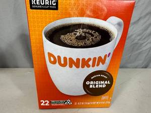 New Box of 22 Dunkin Original Keurig Coffee Pods