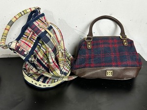 lot 78 image: Two checkered print Tommy Hilfiger purses
