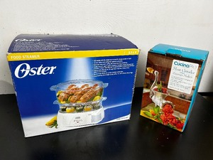lot 95 image: Oster food steamer new in box and meat grinder