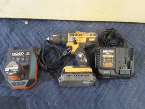 lot 26 image: Ridgid 12v Battery with Charger and Bostitch Drill with Charger
