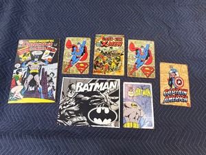 lot 171 image: Seven Marvel and DC comic Metal and wood pictures