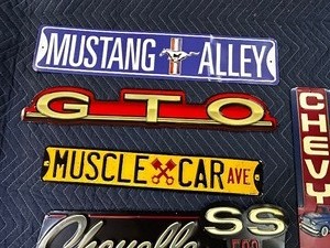 lot 175 image: Seven vintage car related metal signs