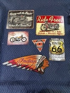 lot 176 image: Six vintage metal motorcycle signs