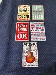 lot 177 image: Five vintage quote metal signs