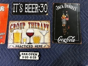 lot 179 image: Six vintage metal bar signs