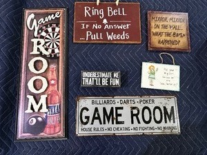 lot 183 image: 6 game room signs