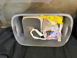 lot 47 image: 2 Totes of Assorted Medical Supplies & Children Bathroom Essentials
