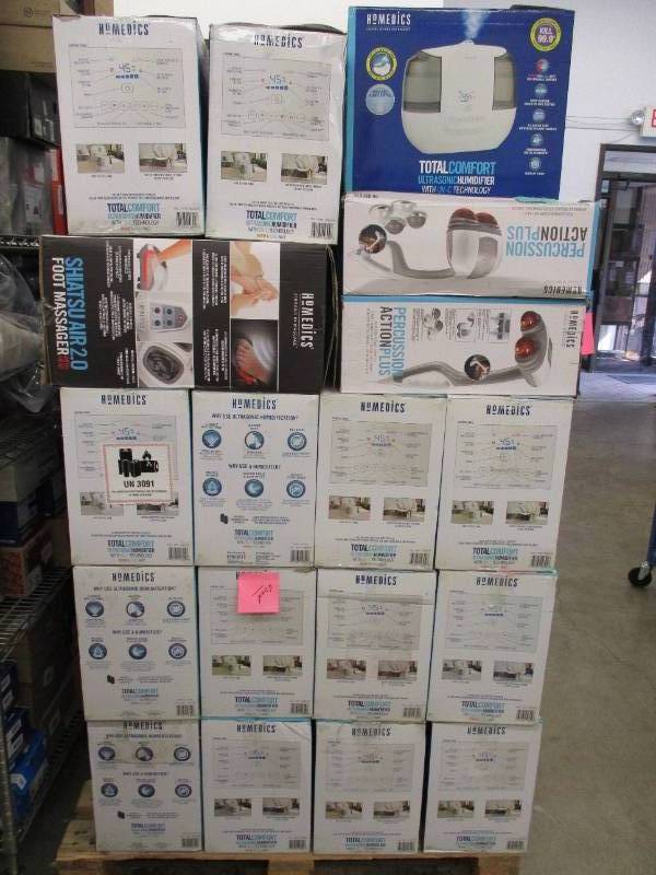 lot 11 image: We Bought Too Much  Pallet of Homedics Air Purifiers, Massagers, Humidifiers and More We are letting this go at 30% below our cost. Reserve of $1000.00