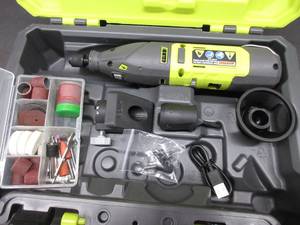 lot 826 image: RYOBI 12V Cordless Rotary Tool Kit TESTED, WORKS, NEW
