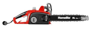lot 356 image: HOMELITE 16 in. 12 Amp Electric Chainsaw, Tested, Works, Slightly Used.