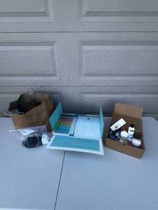 lot 17 image: Bathroom Items  Travel Sized Soaps and Bath Bombs  Medication Organizer  The Slight Edge Book
