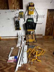 lot 54 image: Various Storage Racks and Hanging Hardware  Hooks