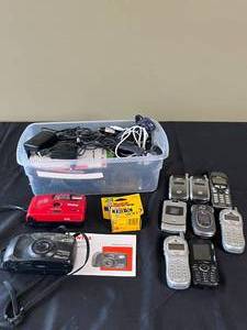lot 107 image: Old Cell Phones, Chargers and Cameras inc. Pantex EZY
