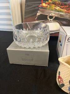 lot 203 image: Gorham Candy Bowl, Cordial Glasses, Silver Plated Baker, Brass Lamp and VTG Creamer