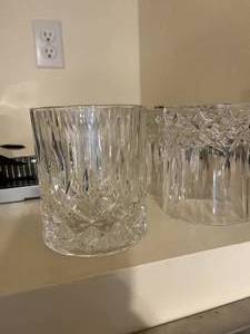 lot 210 image: Shot Glasses, Stemless Wine Glasses, Wine Charms, Cut Glass Low Balls - Variety of Styles and Sizes