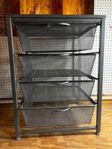 lot 92 image: 4 Drawer Wire Basket Storage Unit
